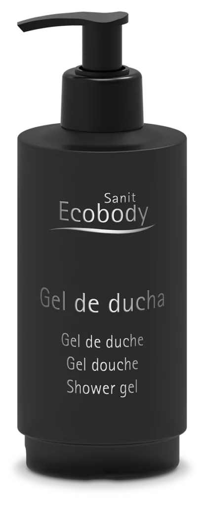 Imagen de producto Sanit ECOBODY LB (Línea Black) de la página de destino Línea Black Amenities.