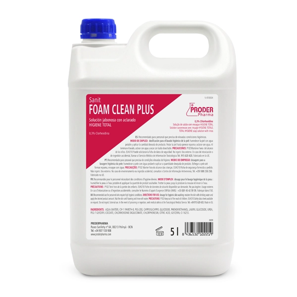 Imagen de muestra para garrafa de 5 litros de Sanit FOAM CLEAN PLUS.
