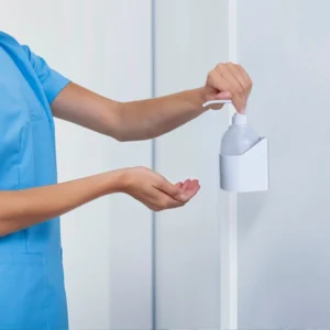 Imagen de muestra con soporte PGS 500 PRED instalado en pasillo de hospital.